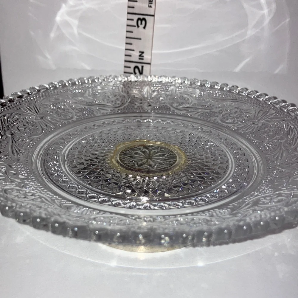 Silver Plated Pedestal‎ Stand Glass Top for Serving or Candle Holder